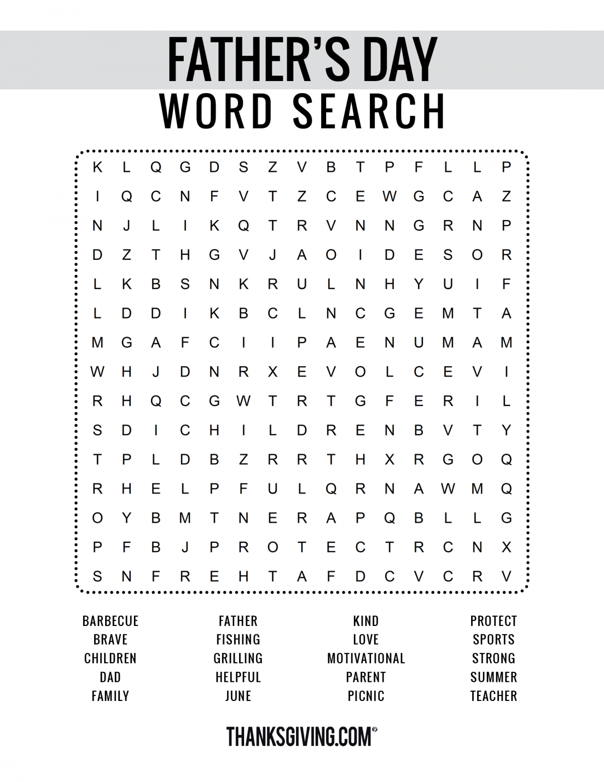 Printable Mother's Day word search