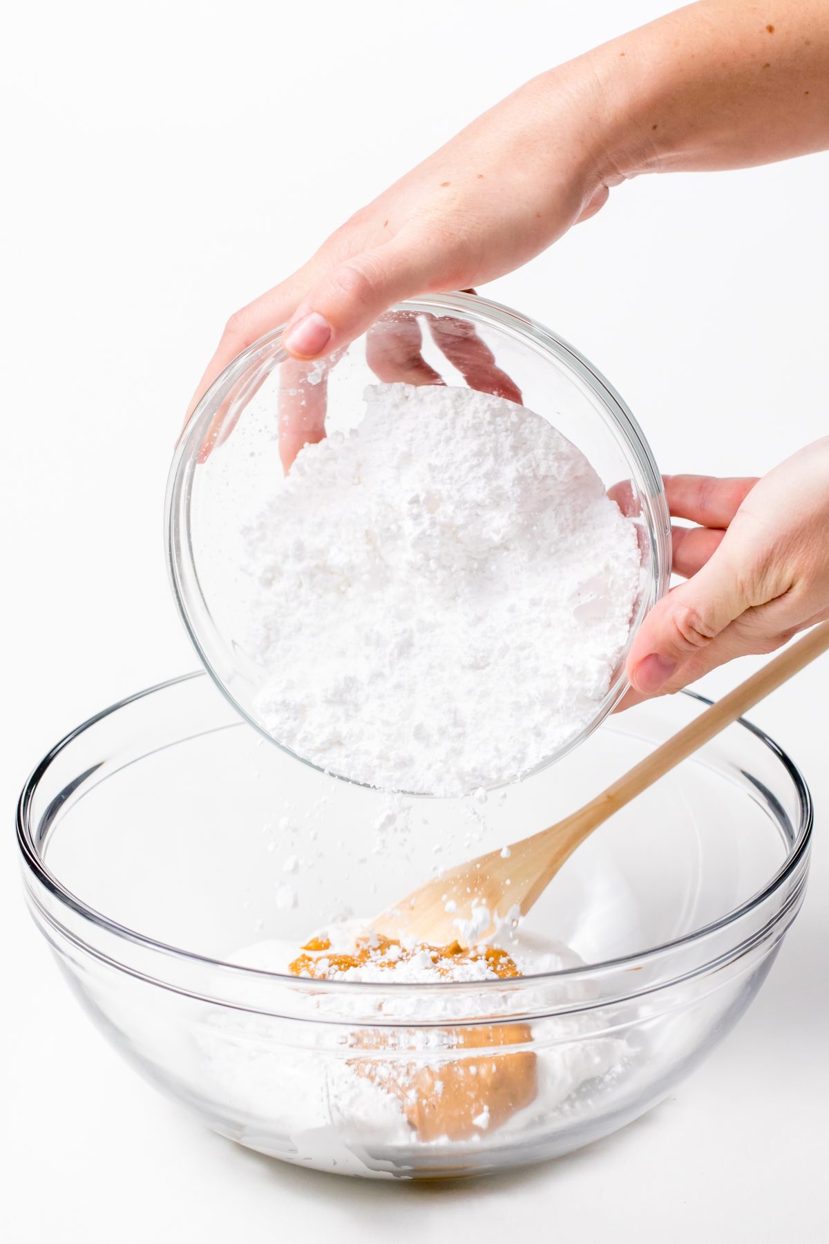 Add powdered sugar to bowl