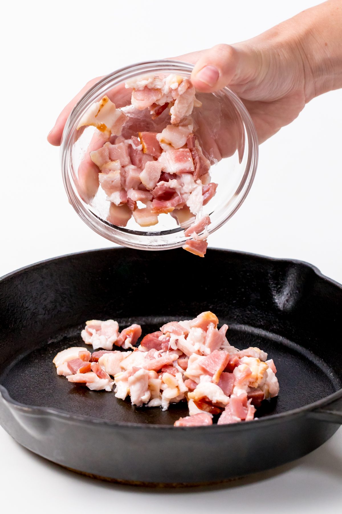 Add bacon to skillet