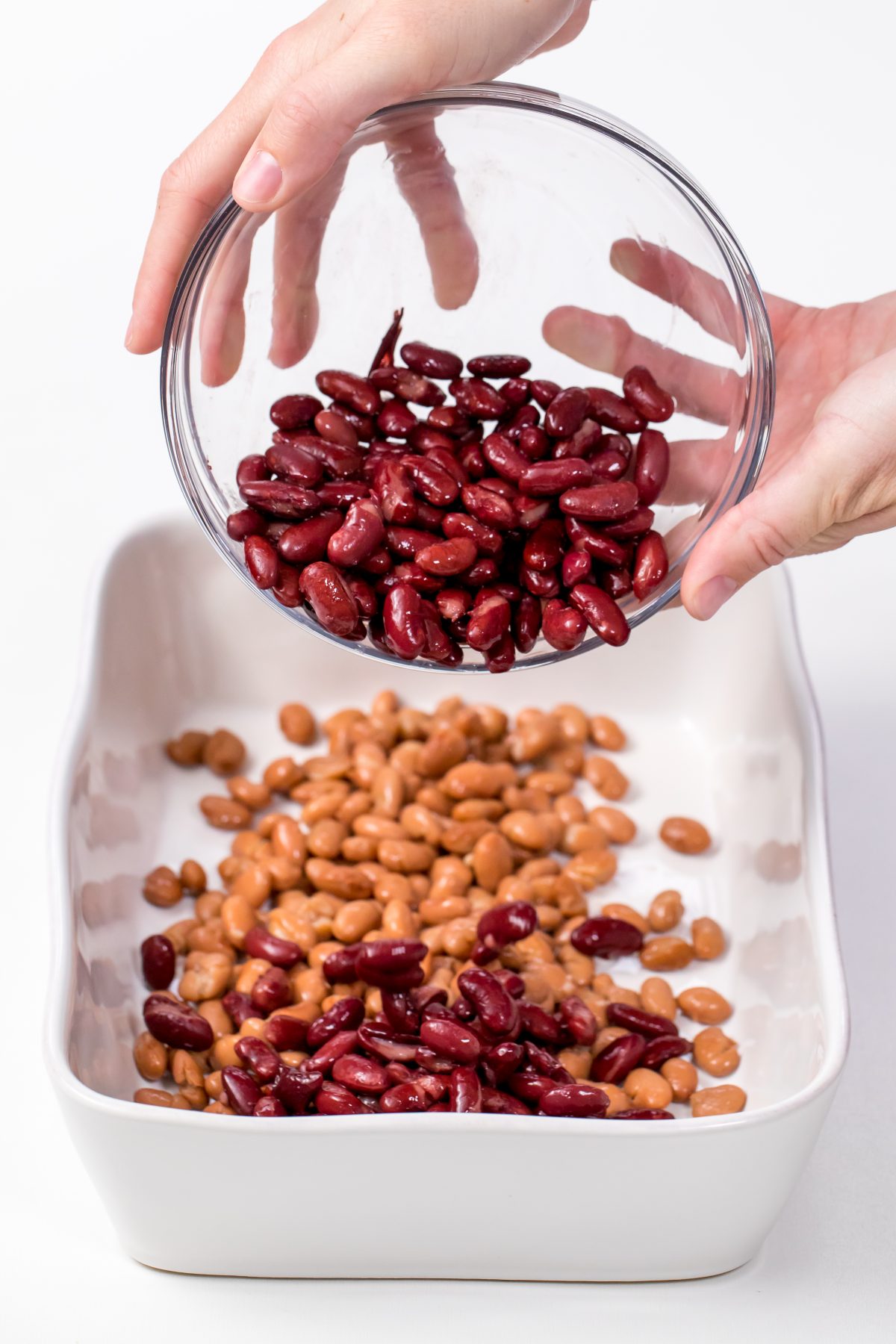 Add red kidney beans to bean dish