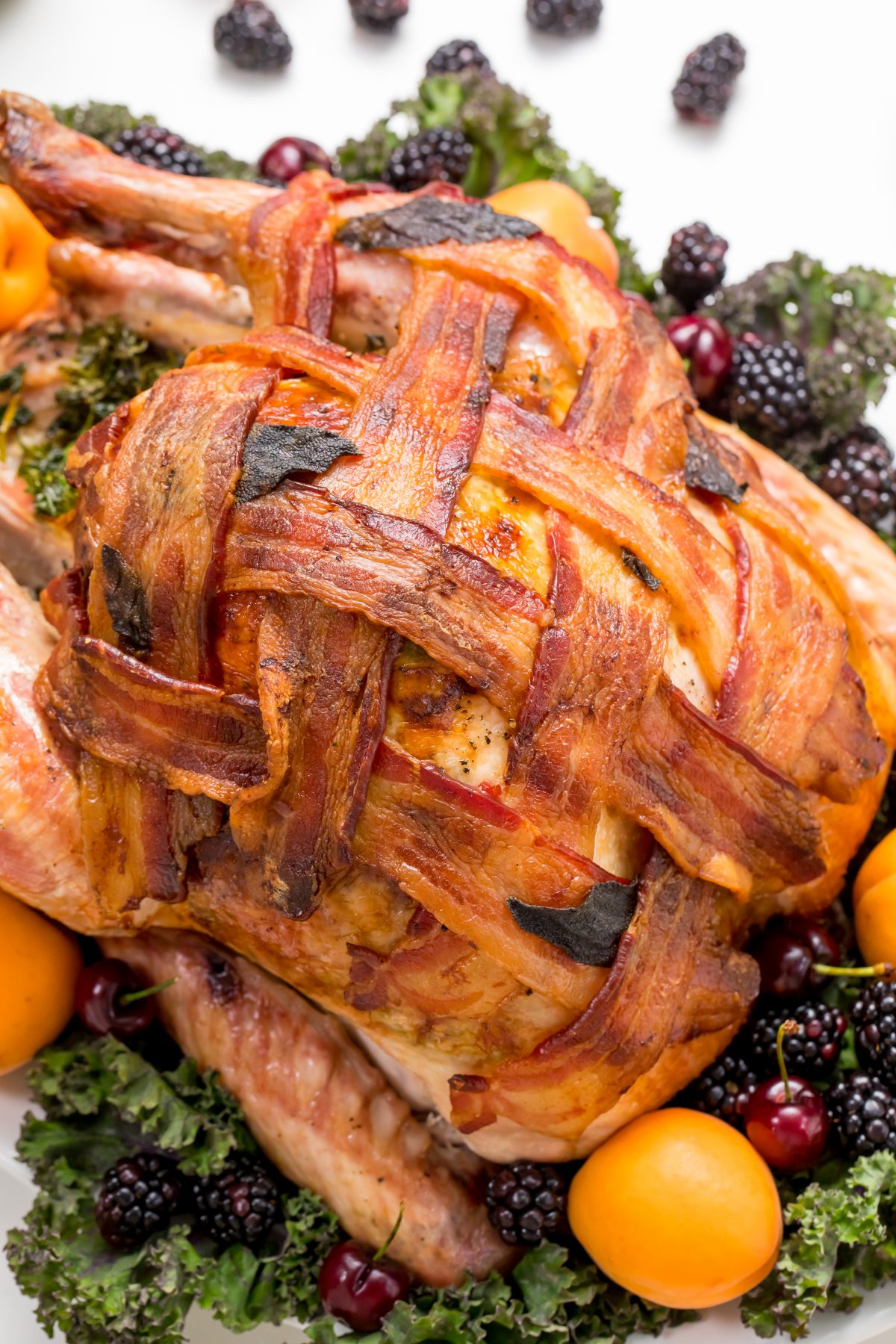 5D4B9743 - Bacon Wrapped Turkey - close-up of cooked bacon wrapped turkey