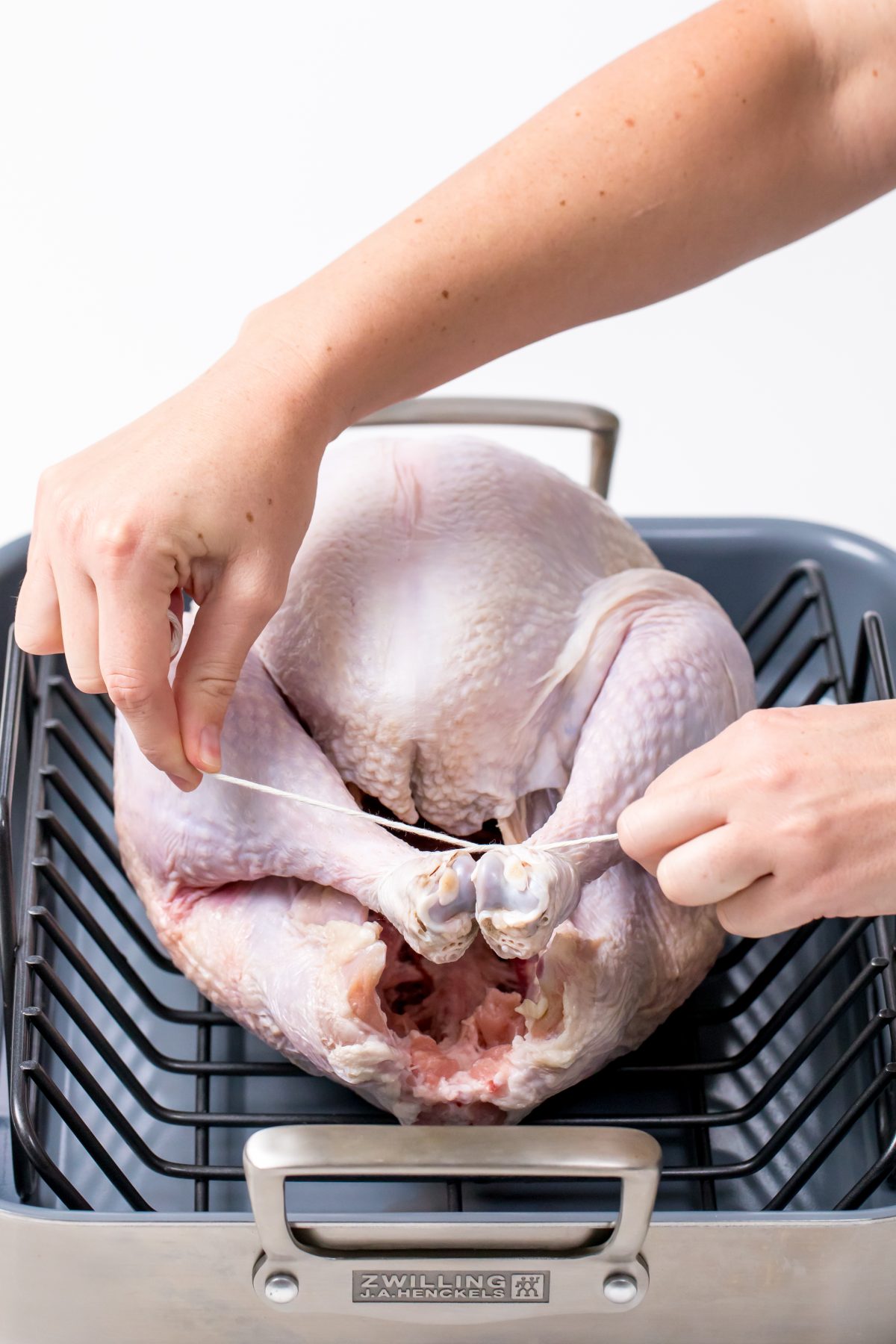 Place the turkey in a roasting pan