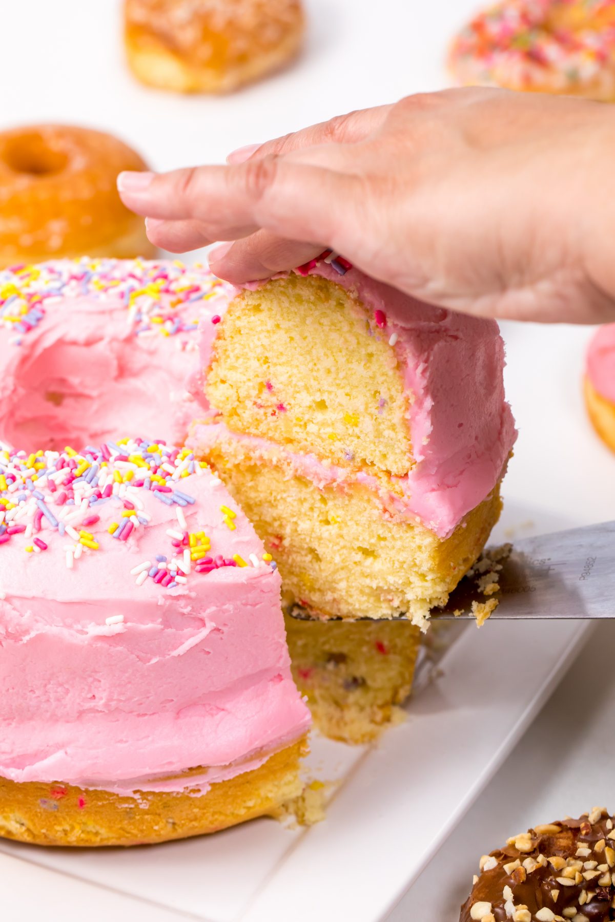 A slice of this cake is a donut lovers dream come true