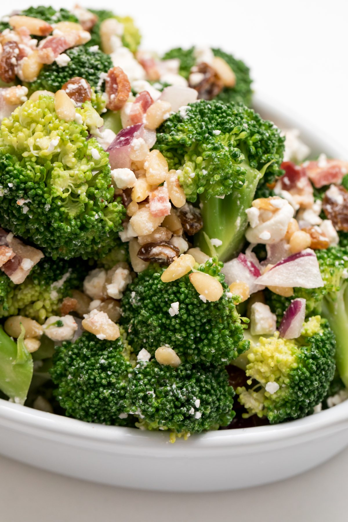 This broccoli salad looks fancy, but it's an easy and delicious side dish