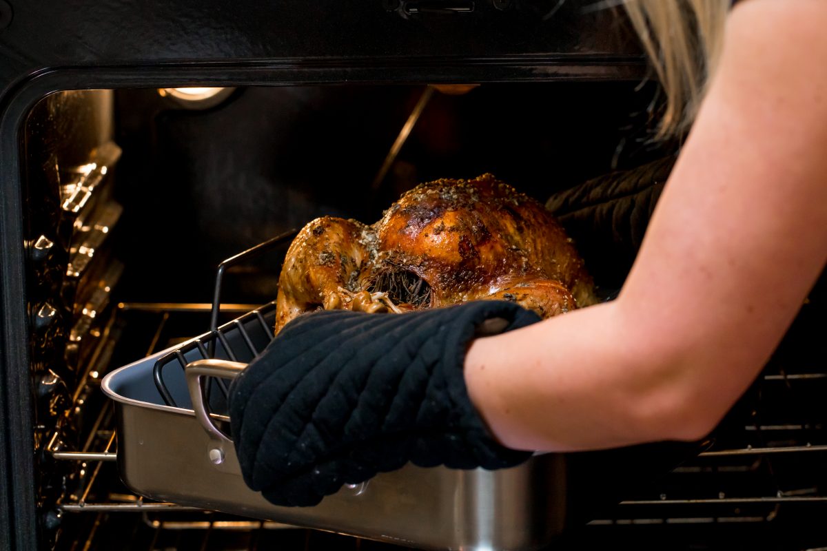5D4B5442 - Easy No fuss Thanksgiving Turkey - removing turkey from the oven