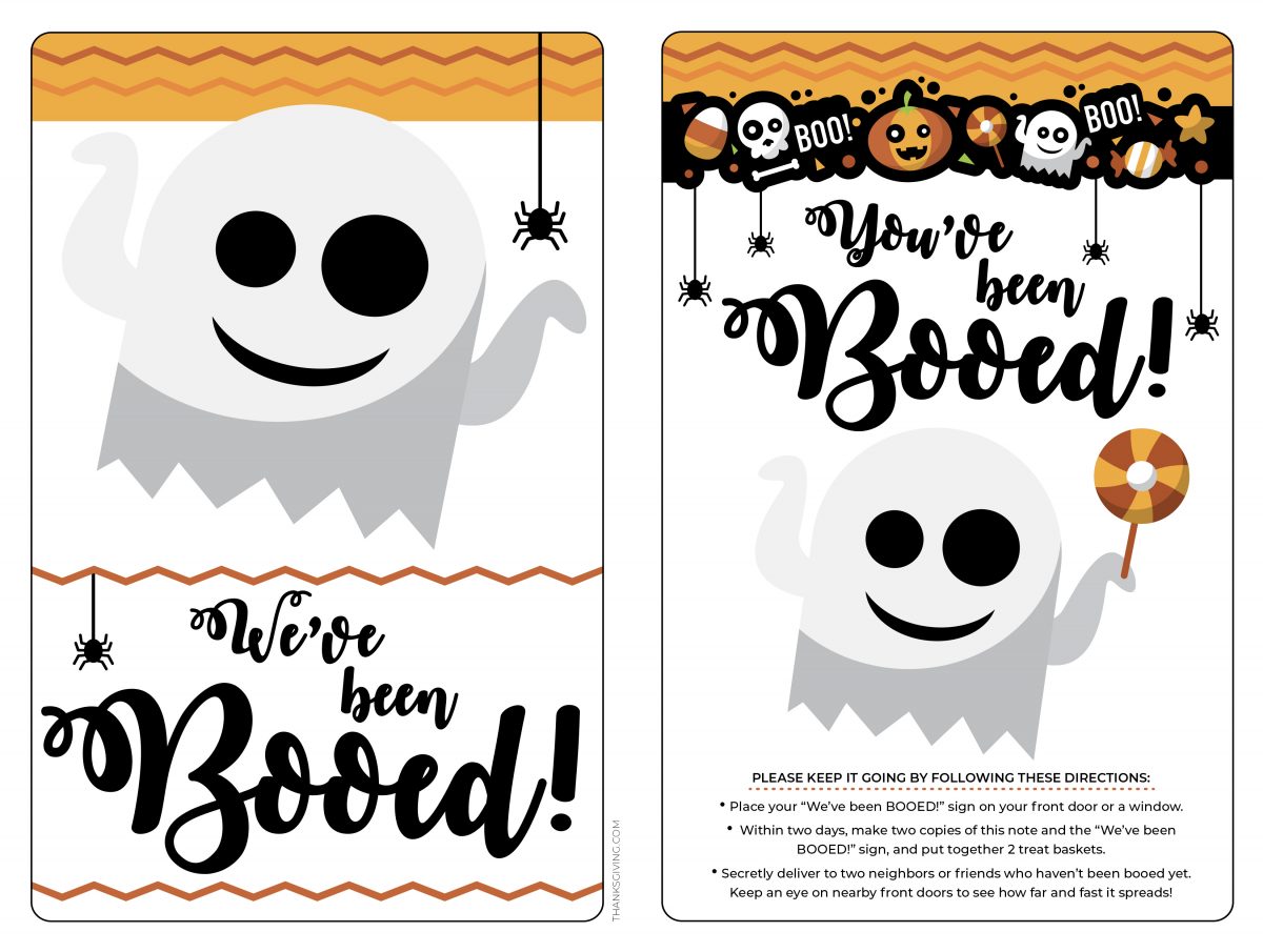 Printable You Ve Been Booed Cards For Halloween Fun