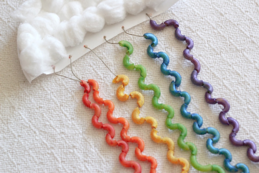Family-friendly craft projects macaroni rainbow