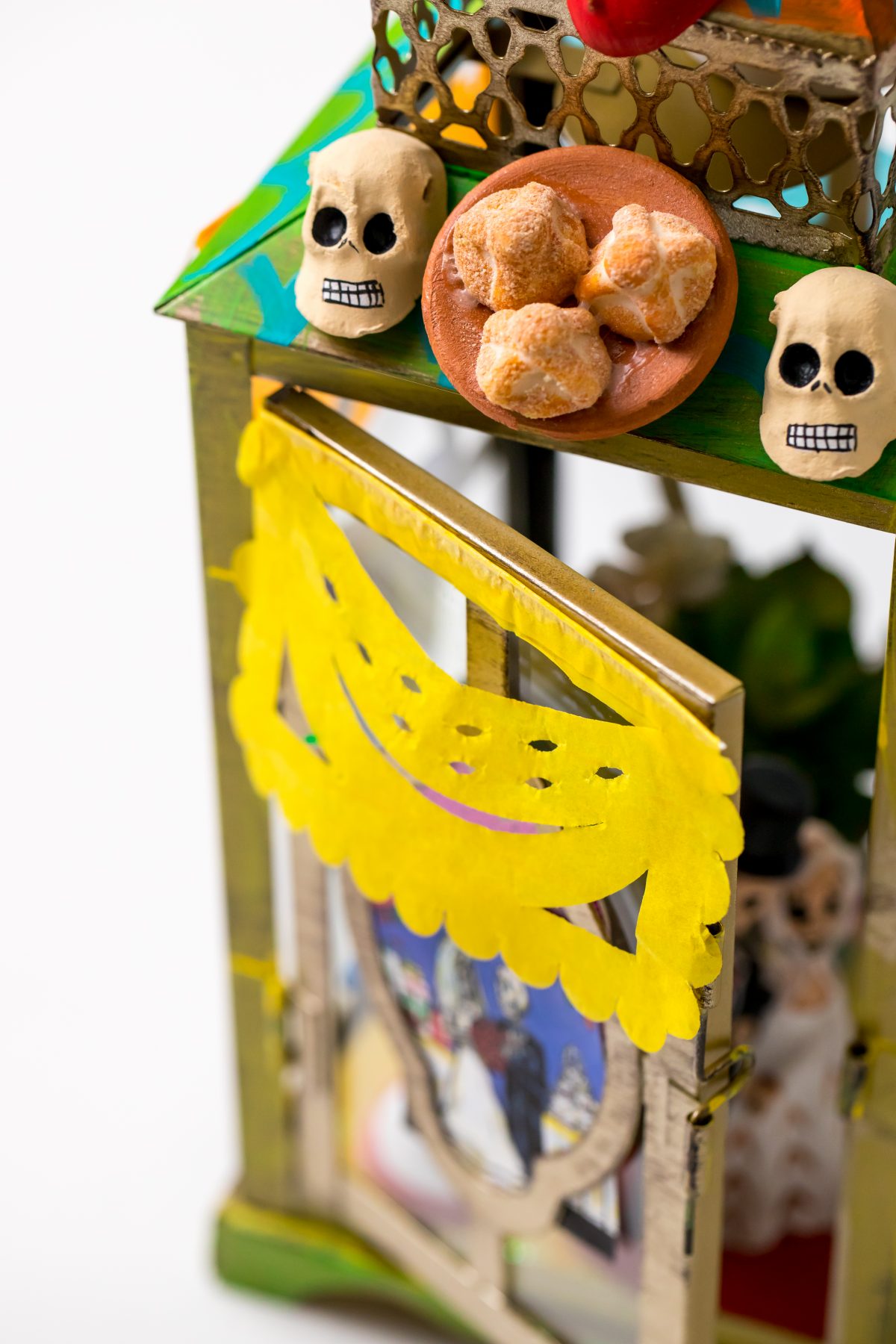 5D4B6385 - Crafty Chica - Day of the dead Shrine, with intricate detail in the embellishments
