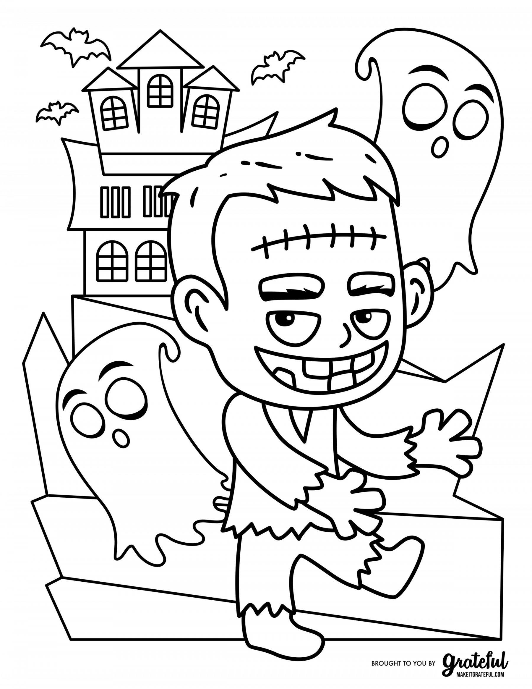 Free Halloween coloring pages for kids or for the kid in you