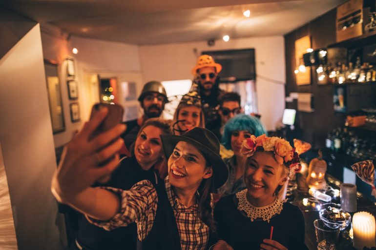 Group selfie on a Halloween party