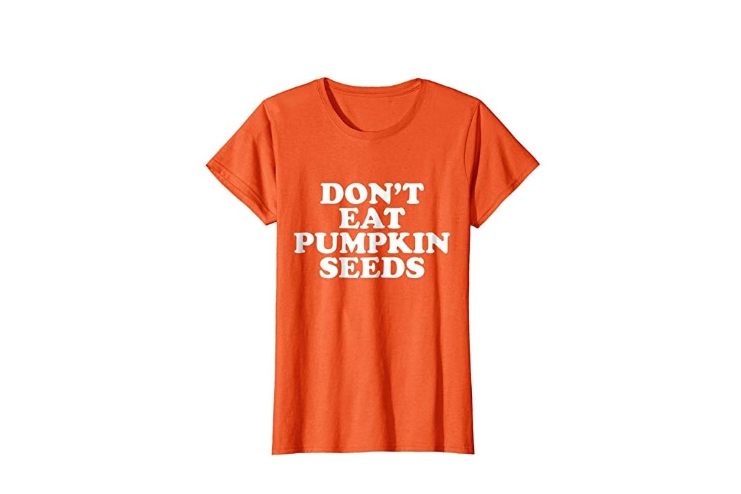 Pregnancy costume ideas pumpkin seeds t-shirt