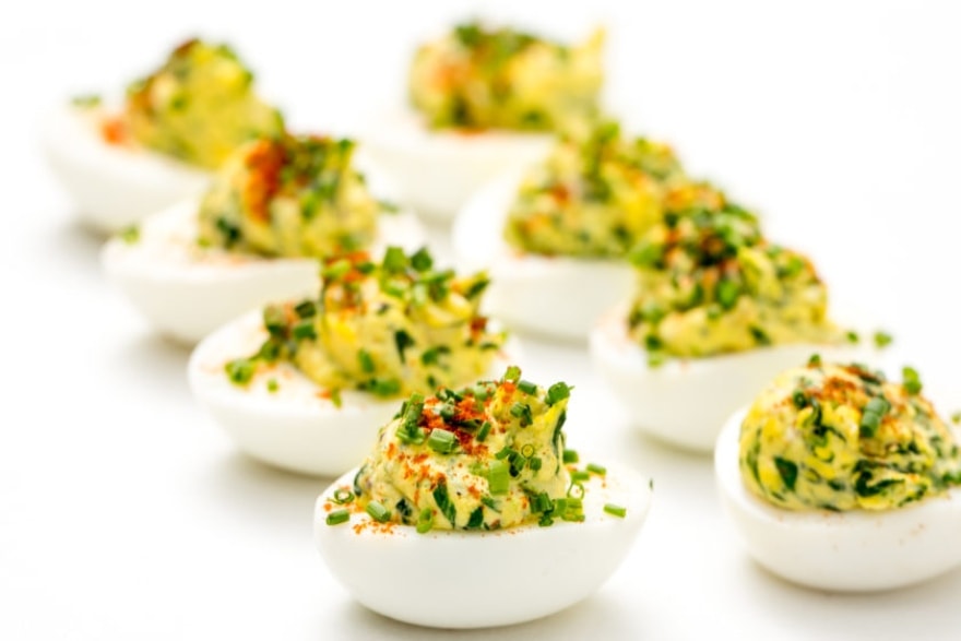 Dinner and a movie marathon Harry Potter spinach artichoke deviled eggs