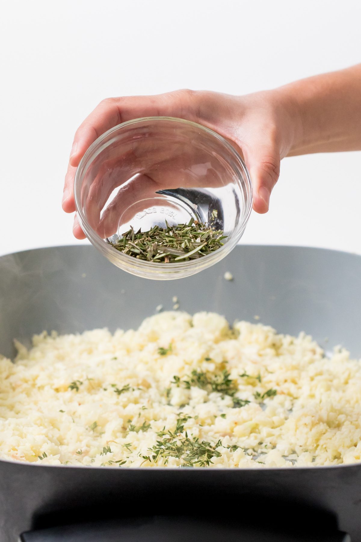5D4B4143 - Winter Cauliflower Rice Bowls - Cook the riced cauliflower