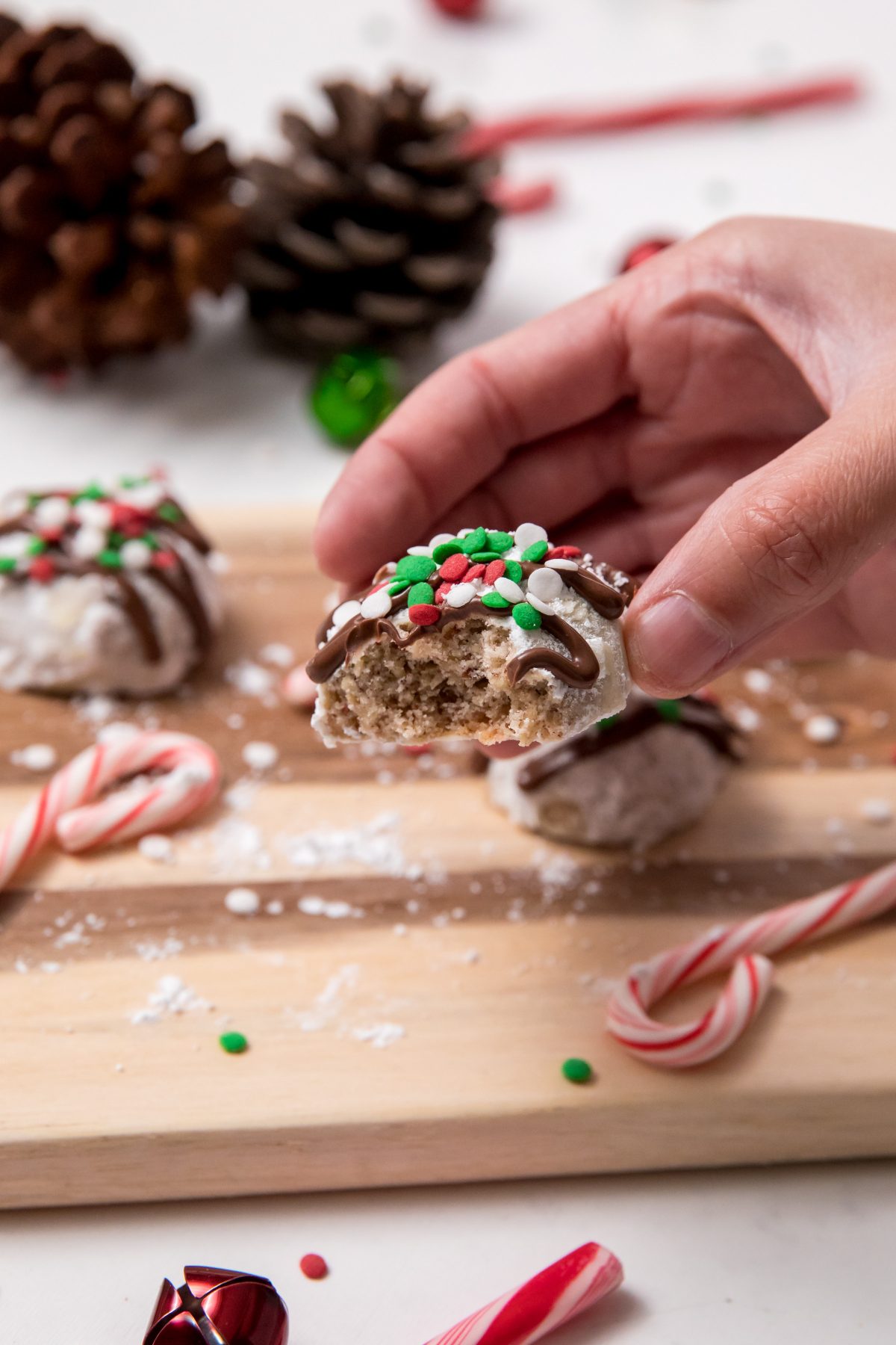 5D4B5586 - Chocolate Covered Snowball Peppermint Cookies
