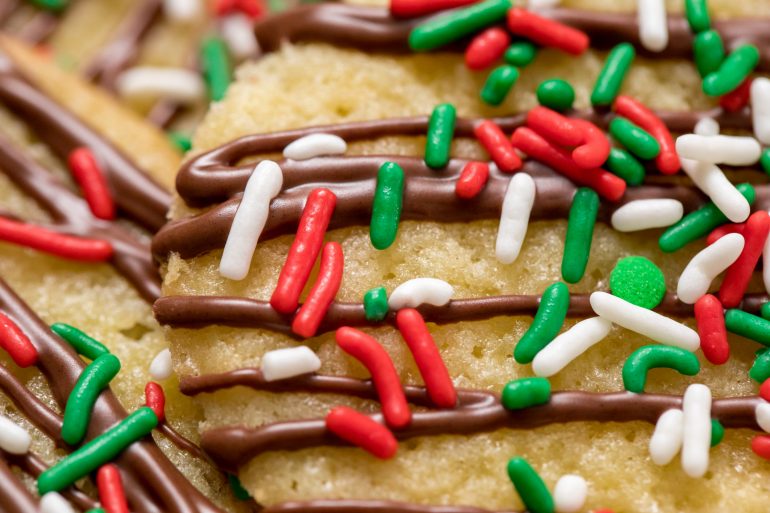 5D4B6997 - Chocolate Drizzled Christmas Cookies with Holiday Jimmies