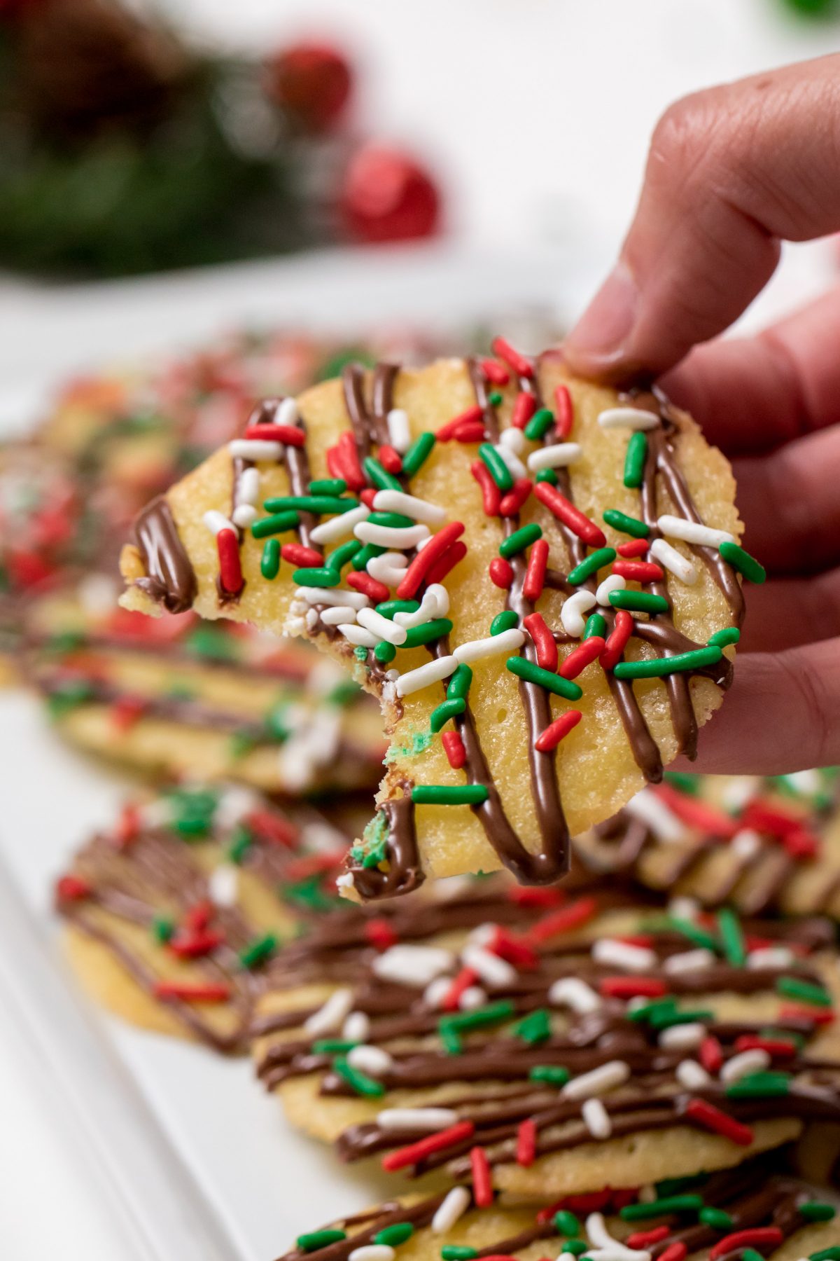5D4B7081 - Chocolate Drizzled Christmas Cookies with Holiday Jimmies