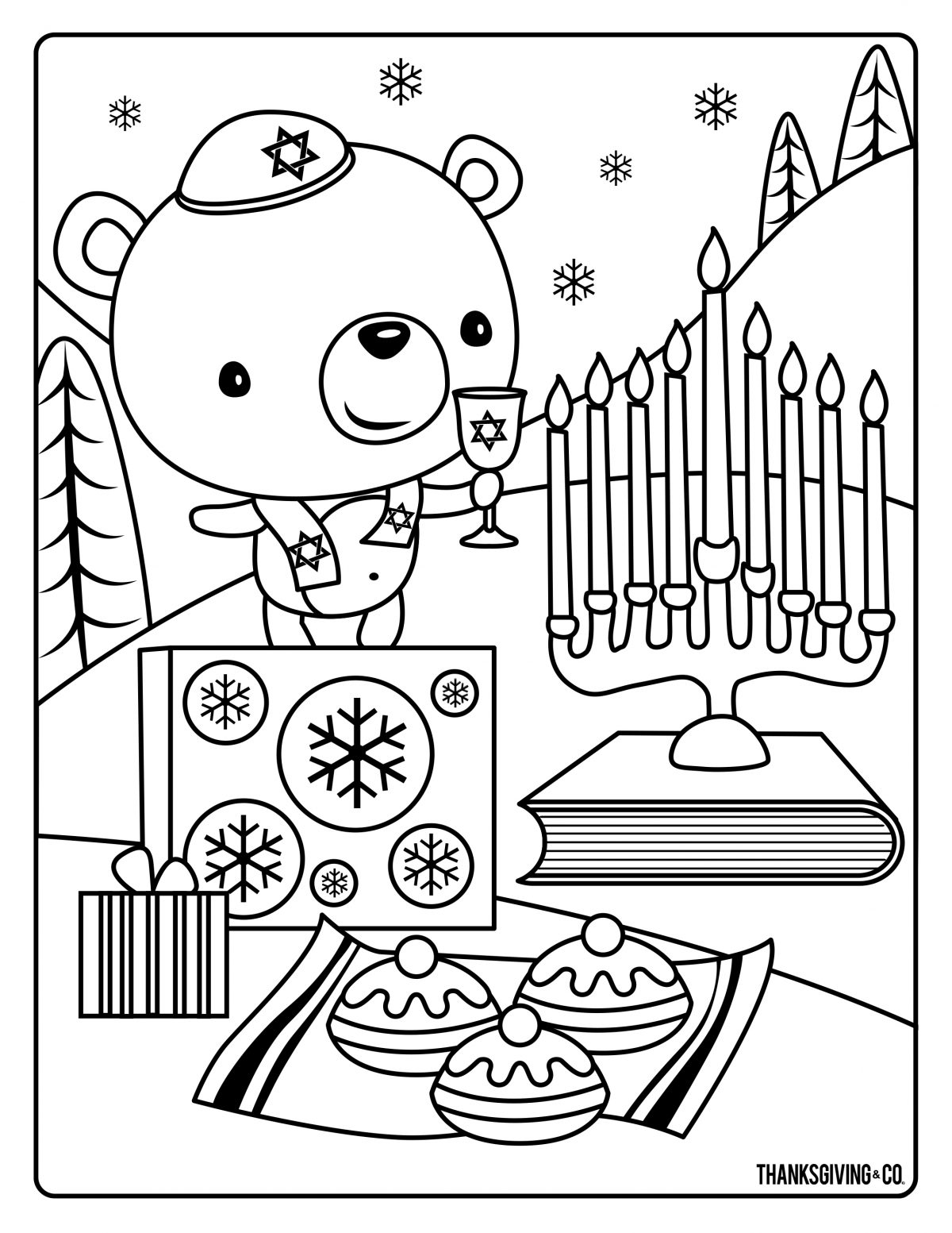 4 Hanukkah coloring pages you can print and share with your kids