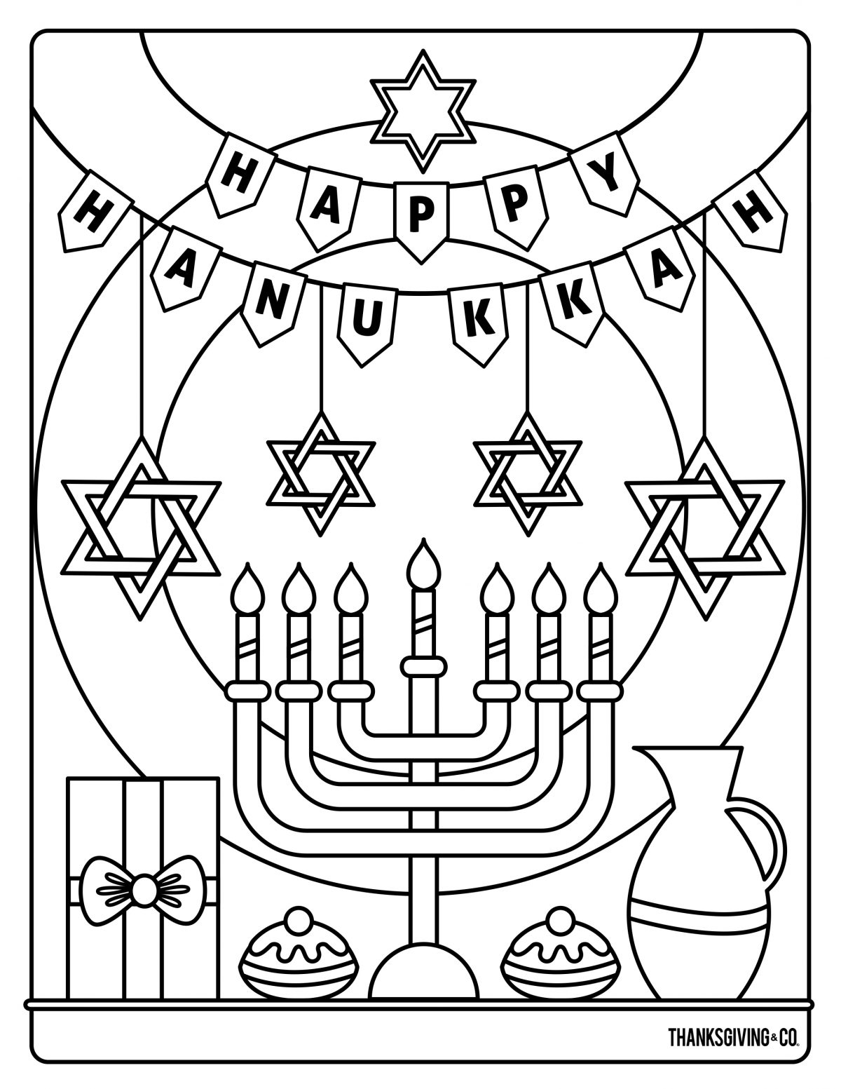 Hannukah Coloring 2
