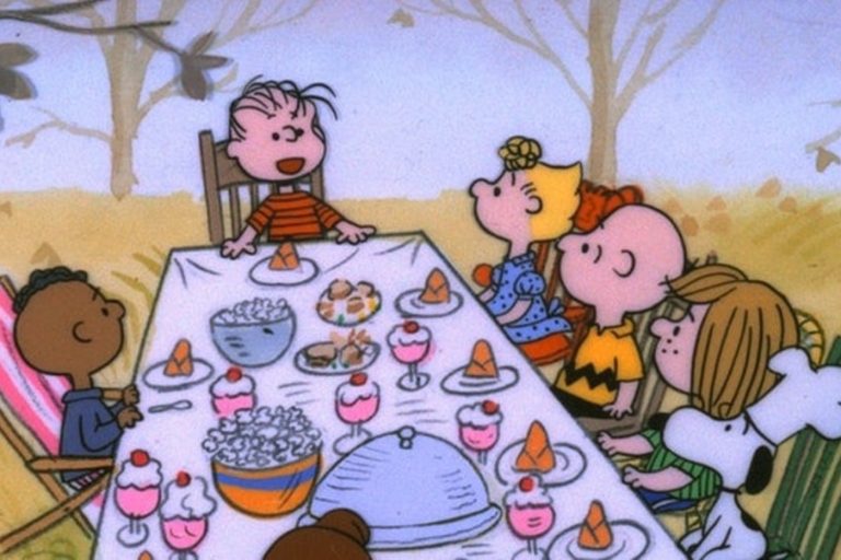 A Charlie Brown Thanksgiving dinner and movie