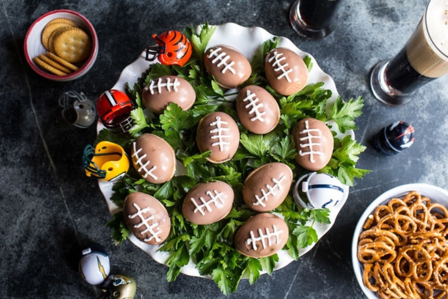 Truly unique football party ideas football deviled eggs