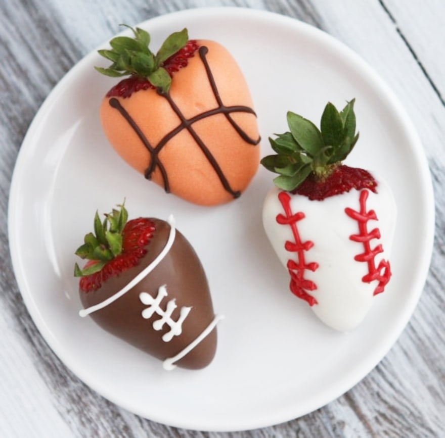 Truly unique football party ideas sports-dipped strawberries