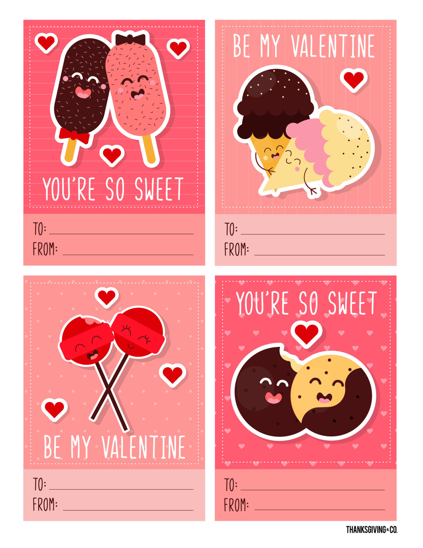 Downloadable Free Printable Valentine Domain 7O Cards
