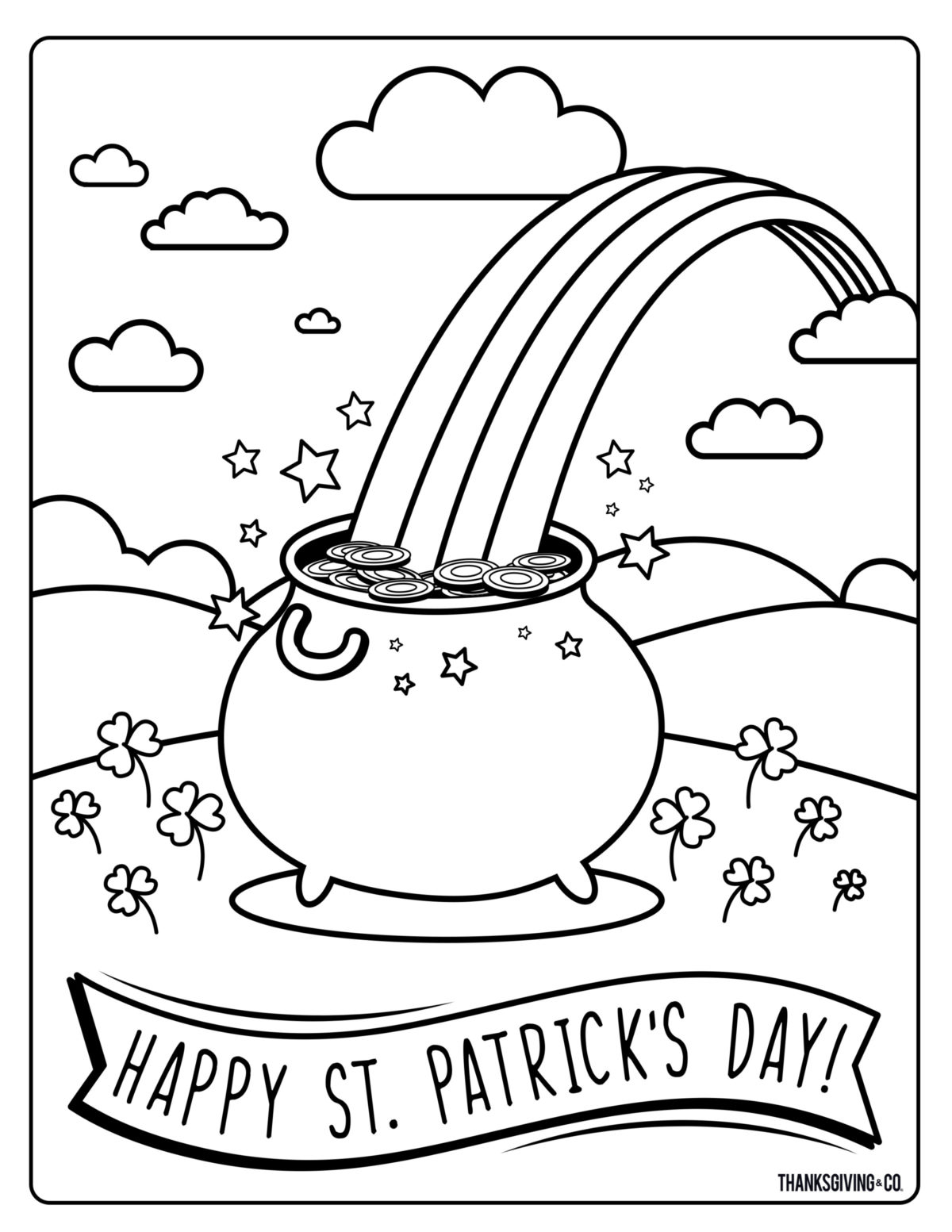 6 printable, whimsical St. Patrick's Day coloring pages ...
