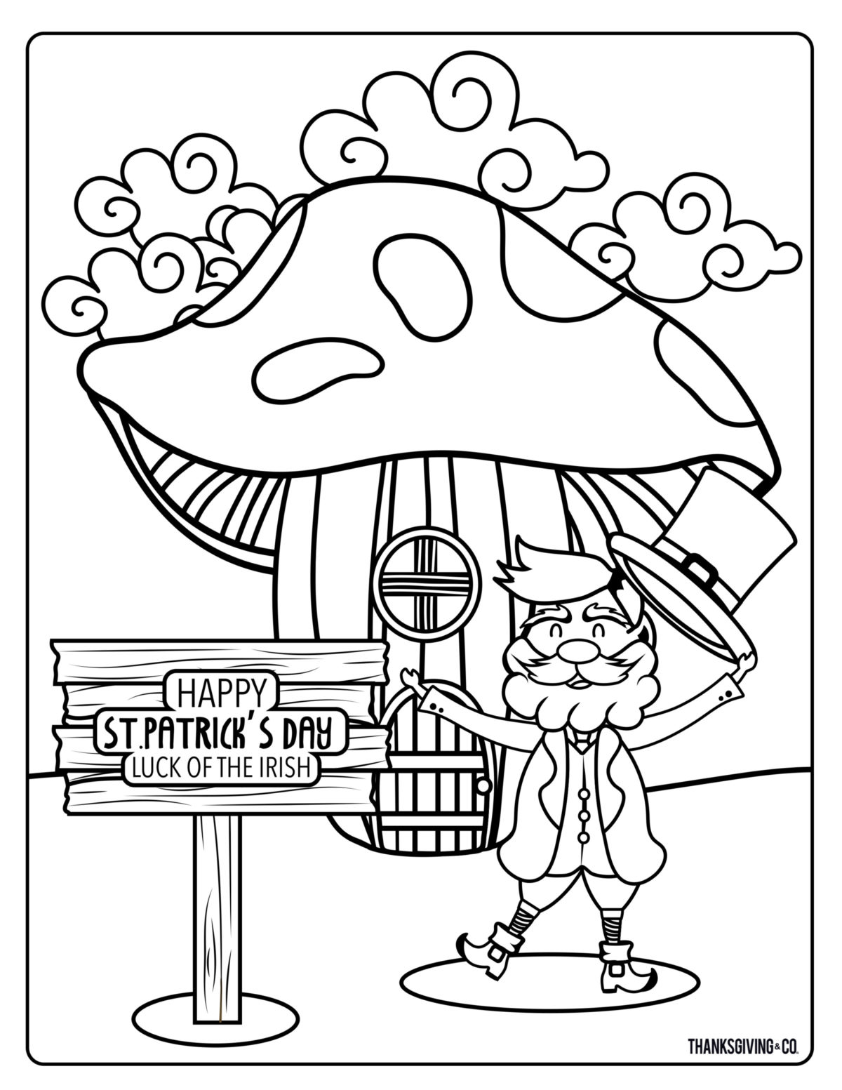 20 printable, whimsical St. Patrick's Day coloring pages for kids