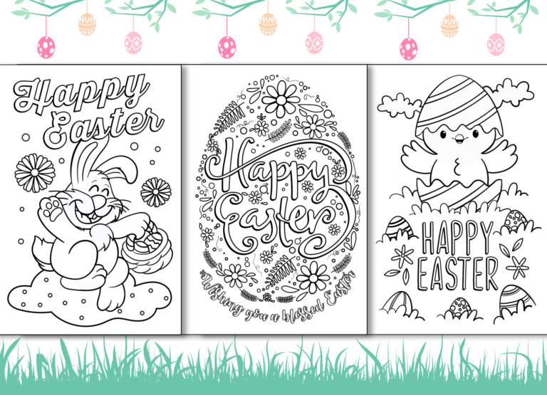 Happy Easter printable background card 3x5 card