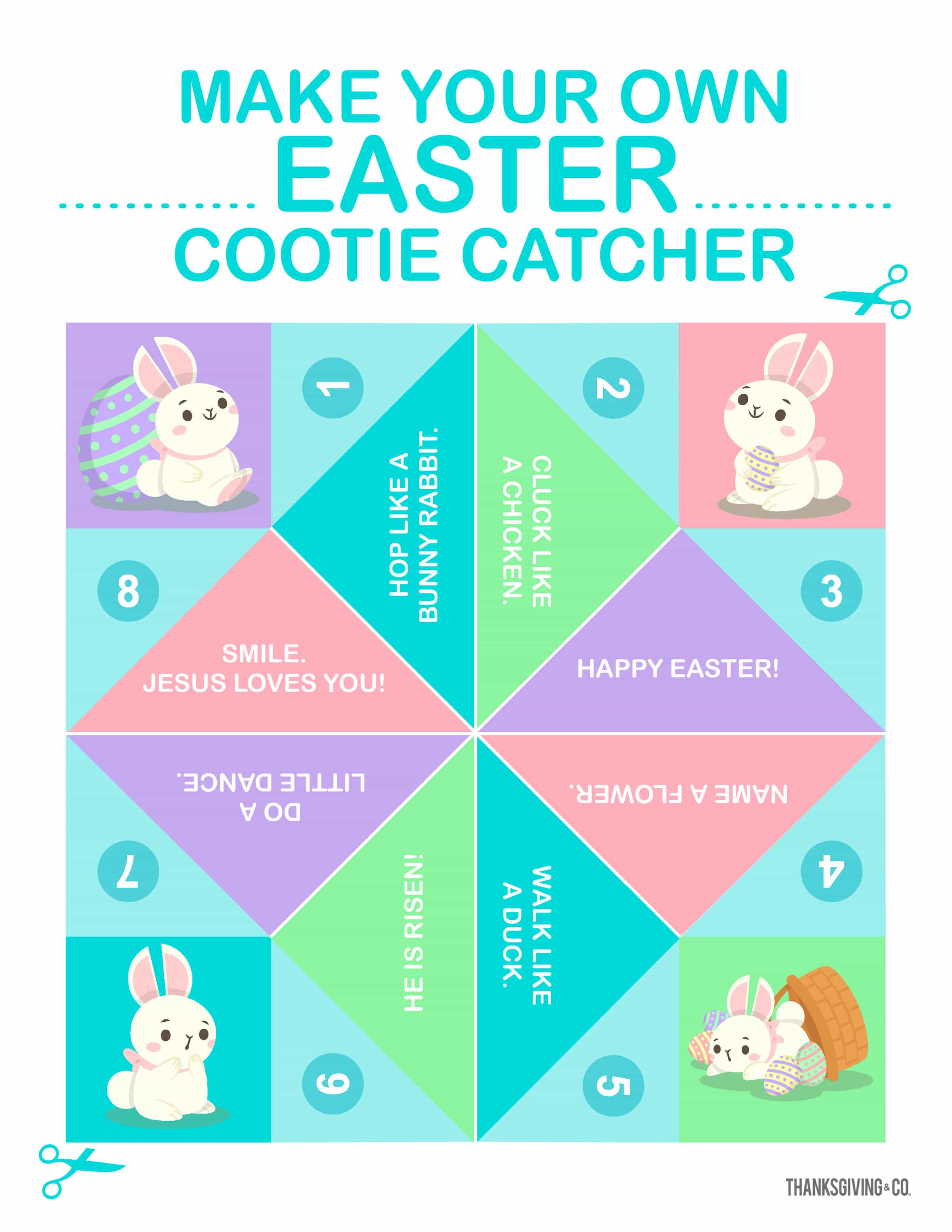 Free Printable Easter Cootie Catcher For Kids