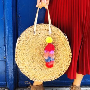 DIY circle straw bag