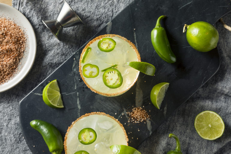 Homemade Spicy Margarita with Limes
