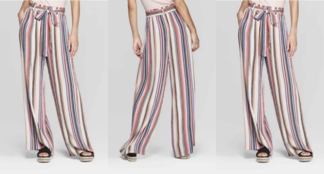 striped tie front pants easter