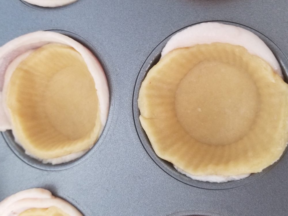 pie crust and bacon cupcake liners