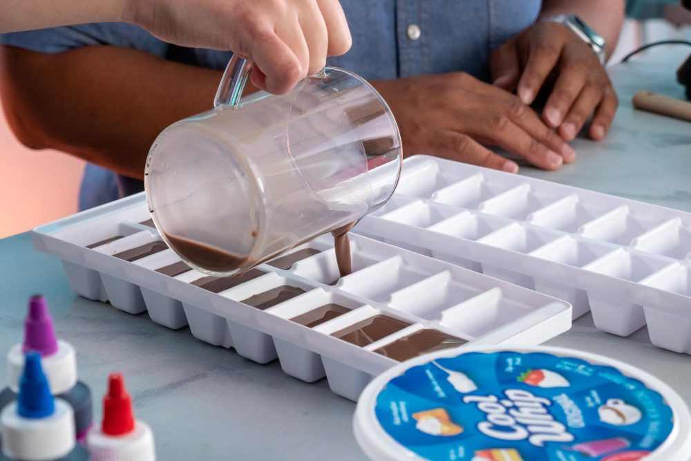 making chocolate milk ice cube