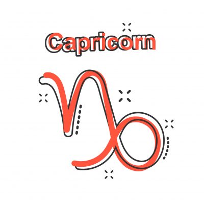 Vector cartoon capricorn zodiac icon in comic style. Astrology sign illustration pictogram. Capricorn horoscope business splash effect concept.