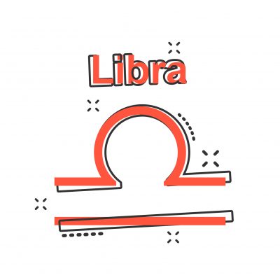 Vector cartoon libra zodiac icon in comic style. Astrology sign illustration pictogram. Libra horoscope business splash effect concept.
