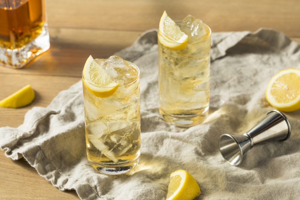 cocktail with lemon garnish