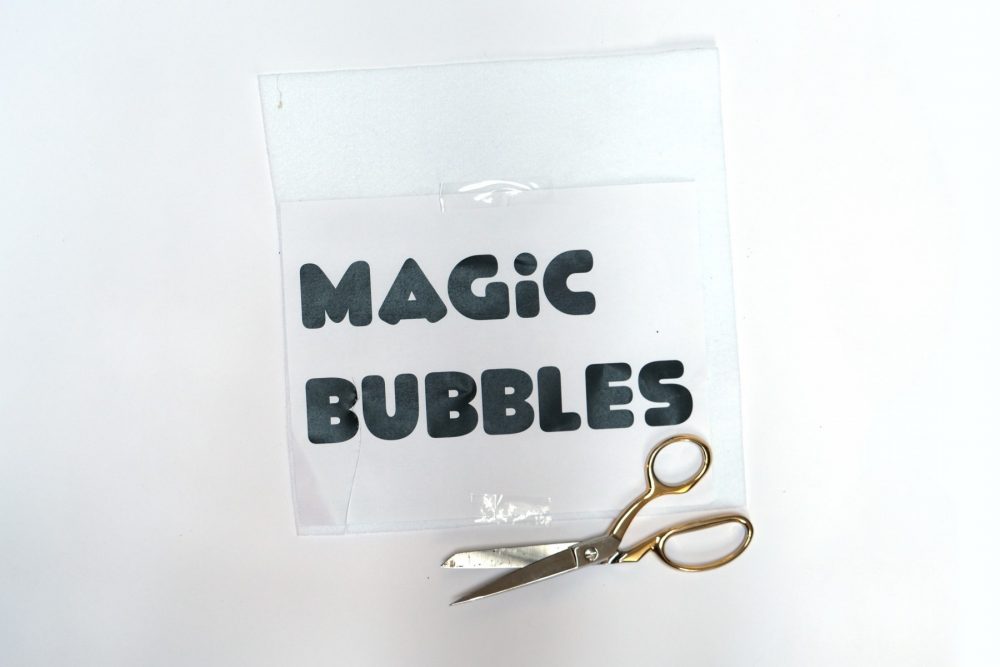 magic bubbles costume lettering