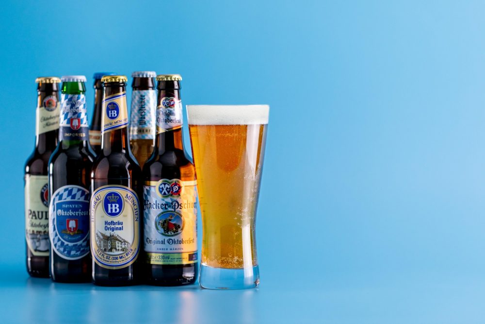 oktoberfest beer taste test with beer glass