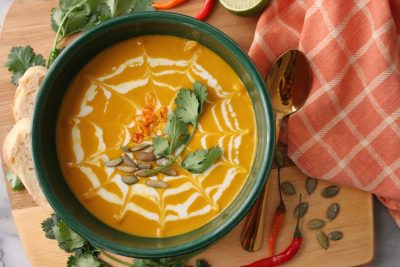 This Instant Pot pumpkin soup is a delicious vegan recipe for chilly days