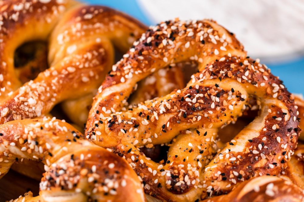 close up of pretzels