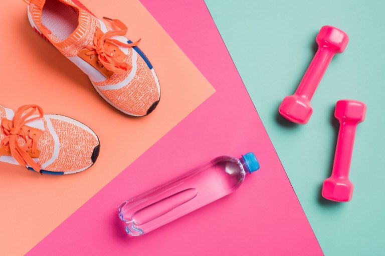 hiit workout flat lay