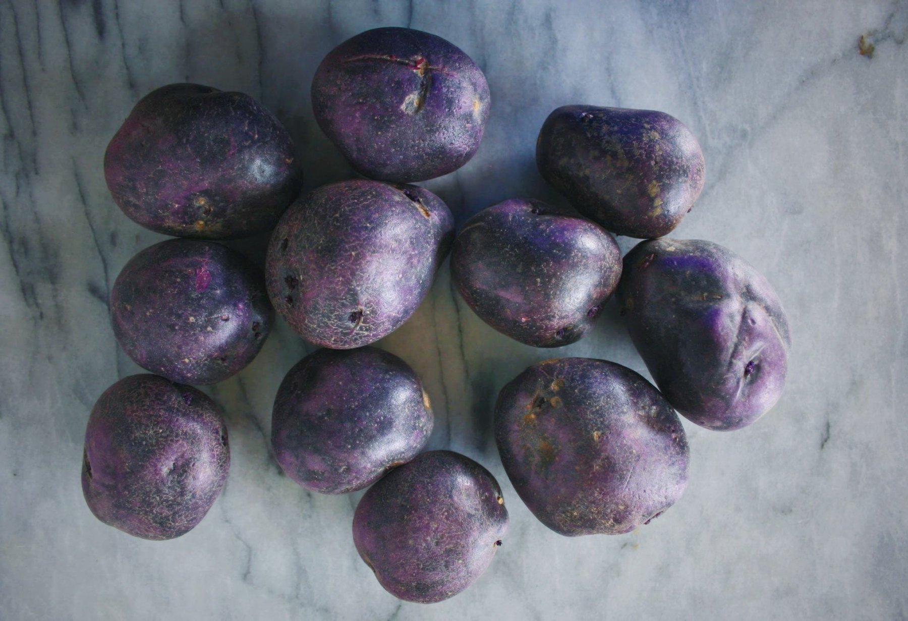 uncooked blue potatoes