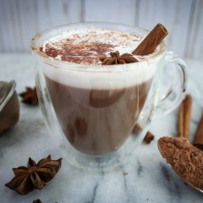 Mexican Hot Chocolate side profile with cinnamon