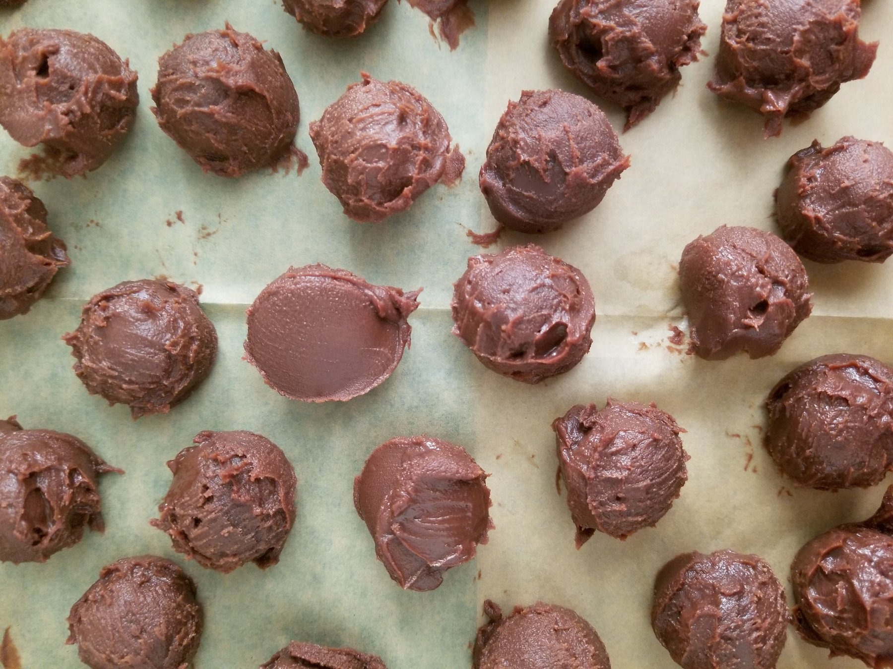 scooped chocolate truffles