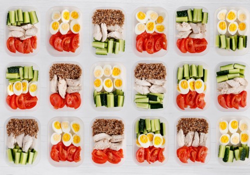 meal prep contianers on white background